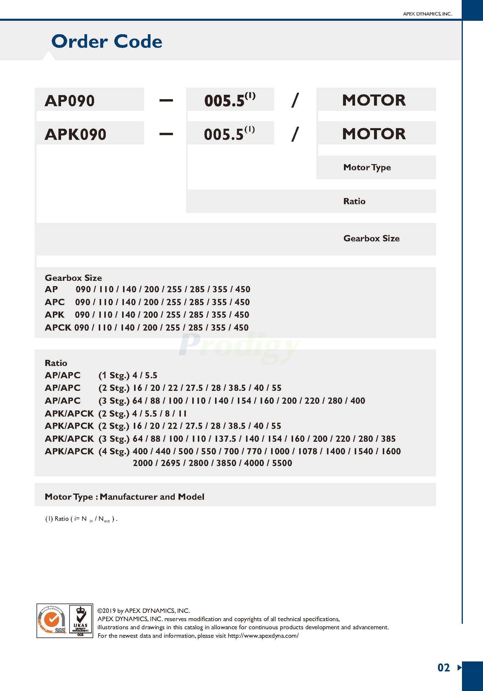 Apex Dynamics AP/APK Series Planetary Gearbox