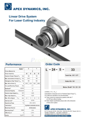 Apex Dynamics L Series-- Linear Drive System For Laser Cutting Industry