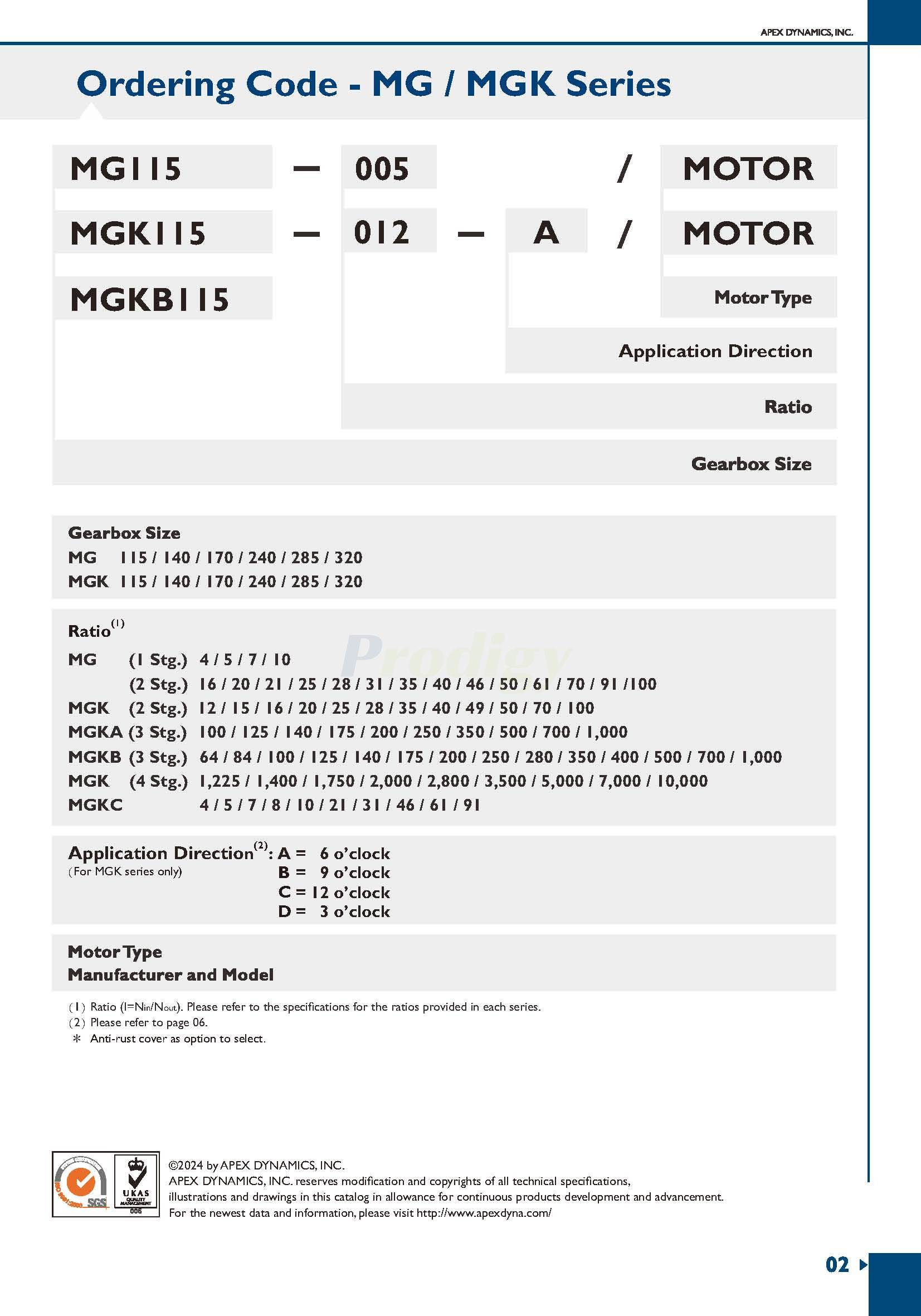Apex Dynamics MG/MGHSeries Planetary Gearbox