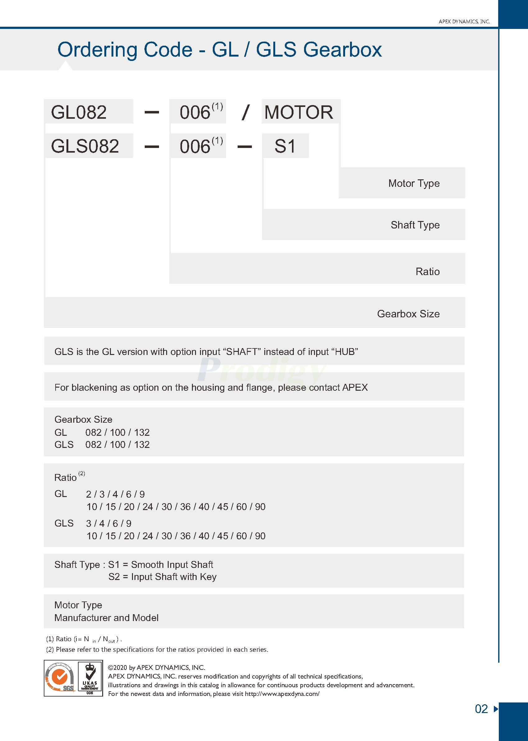 Apex Dynamics GL/GLS Series Planetary Gearbox